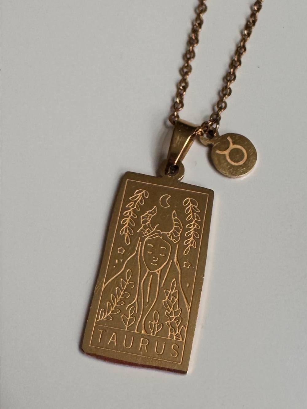 Taurus Gold Zodiac Pendant Necklace